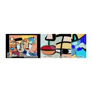 Prøve Fototapet Premium Canvas - Picassos randez vous - Ansigter, Moderne, Kubisme - 100x30 cm