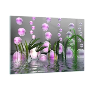 Billede på glas - En reflekterende komposition af lethed og liv - 120x80 cm