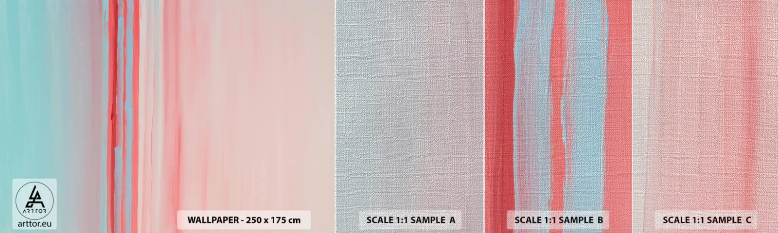Prøve Fototapet Premium Canvas - Abstraktion ved daggry - Pastel, Minimalistisk, Stykke - 100x30 cm