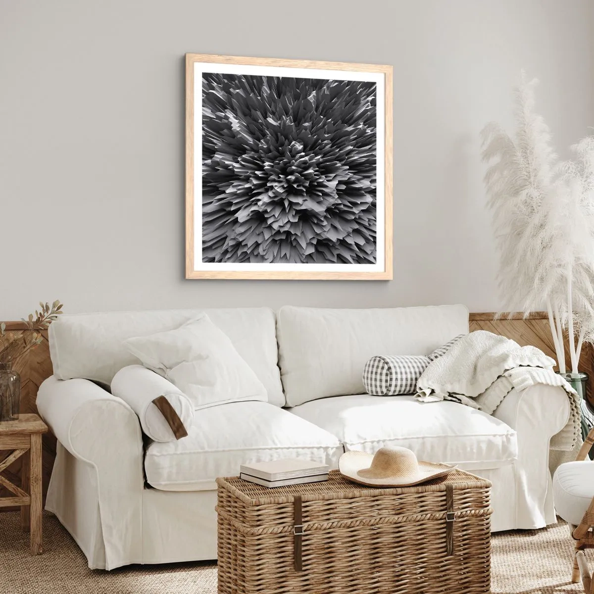 Plakat i ramme af lyst egetræ - Det kan ikke blive skarpere end dette - 60x60 cm