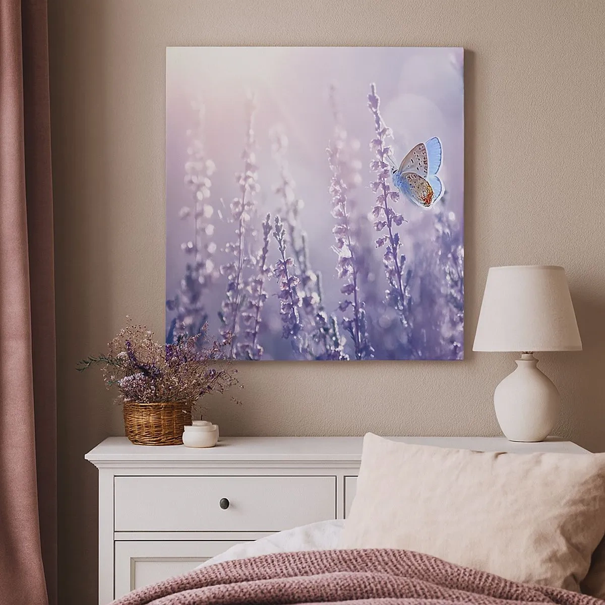 Lærredstryk - Billede på lærred - Sommerfuglekys - 30x30 cm