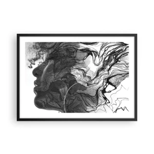 Plakat i sort ramme - Forviklet i drømme - 70x50 cm