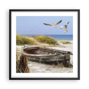 Plakat i sort ramme - Badet i vinden - 50x50 cm