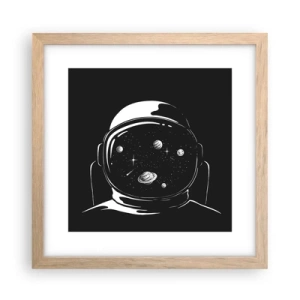 Plakat i ramme af lyst egetræ - Flot udsigt - 30x30 cm