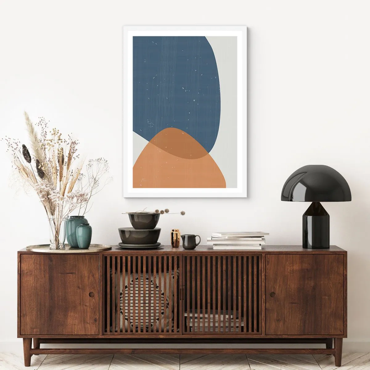 Plakat i hvid ramme - Ovaler og påvirkninger - 61x91 cm