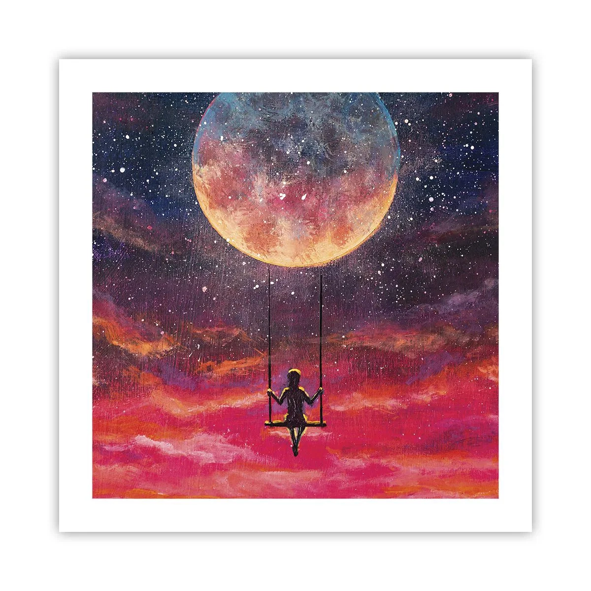 Plakat - Glæd dig i skyerne - 50x50 cm