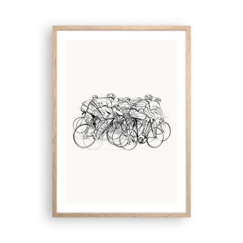 Plakat i ramme af lyst egetræ - Sammen i et team - 50x70 cm