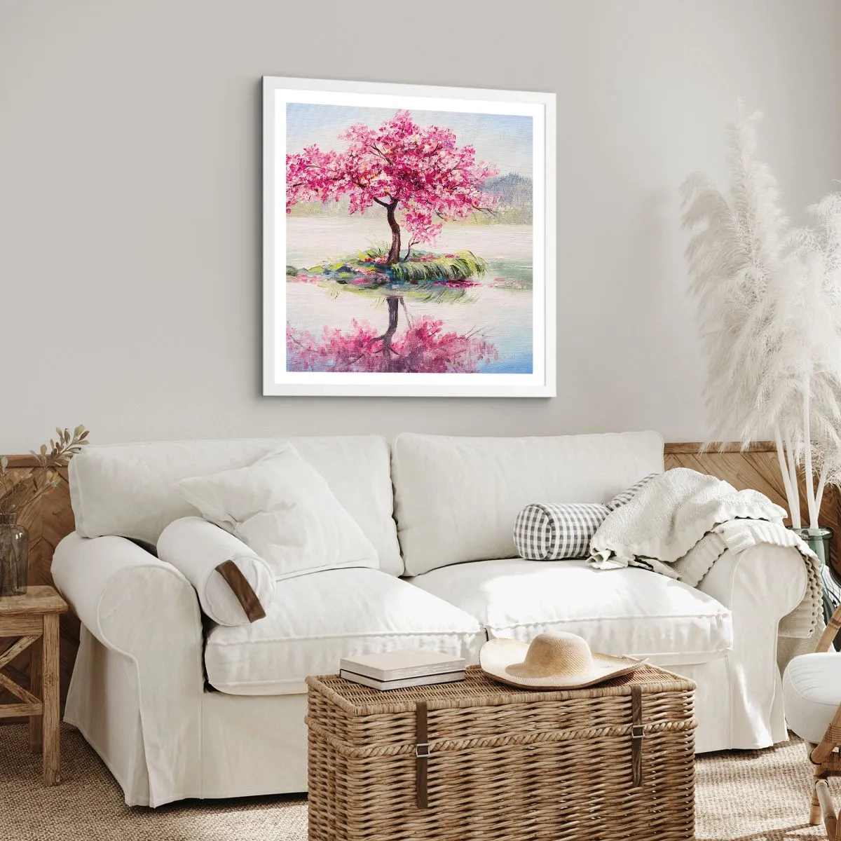 Plakat i hvid ramme - Forårsfestival - 60x60 cm