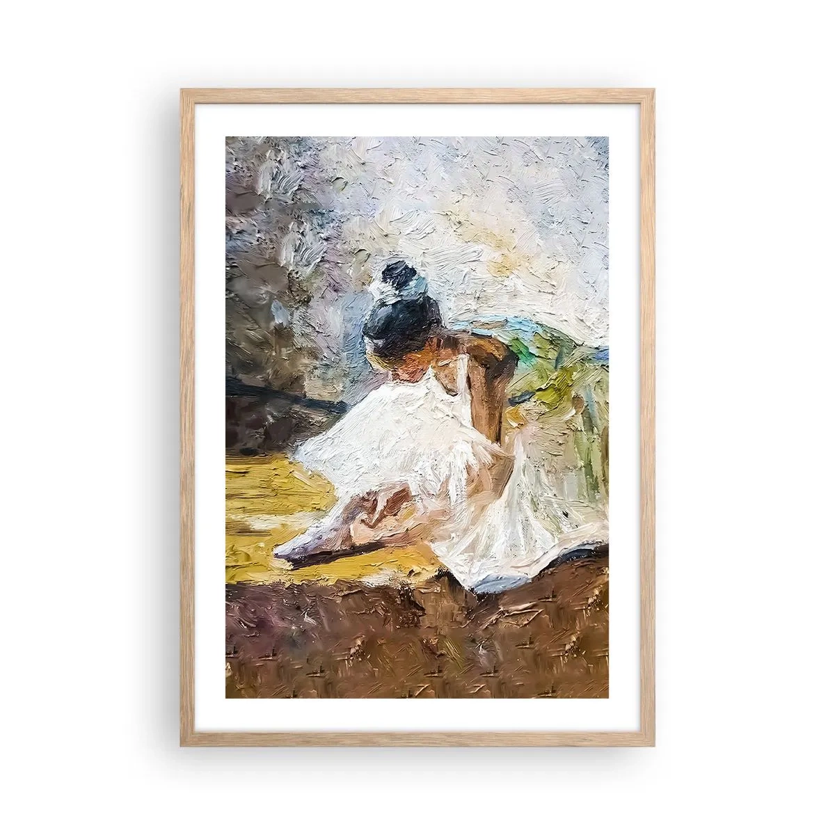 Plakat i ramme af lyst egetræ - Fra et maleri af Degas - 50x70 cm