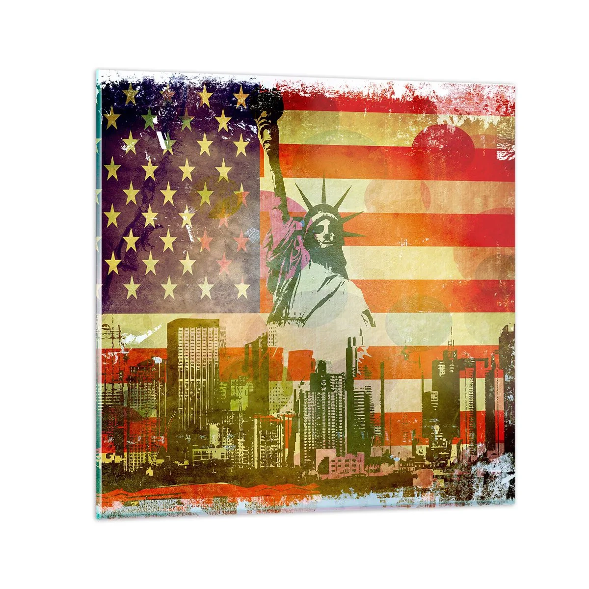 Billede på glas - Viva America! - 40x40 cm