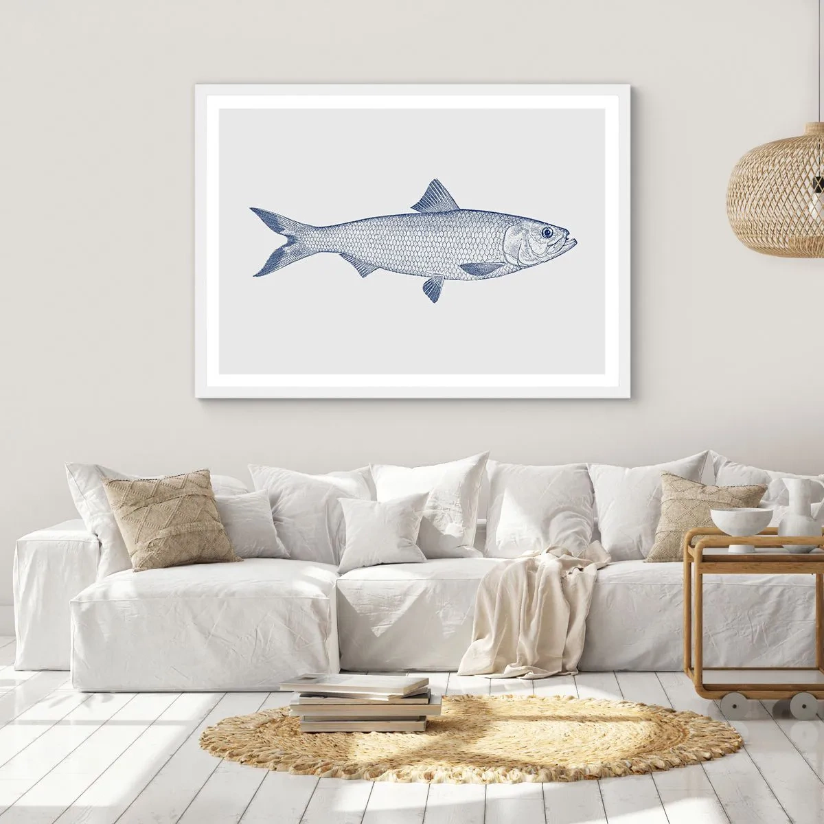 Plakat i hvid ramme - Hilsner fra de nordlige have - 40x30 cm