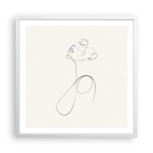 Plakat i hvid ramme - Sløjfet i drømme - 60x60 cm