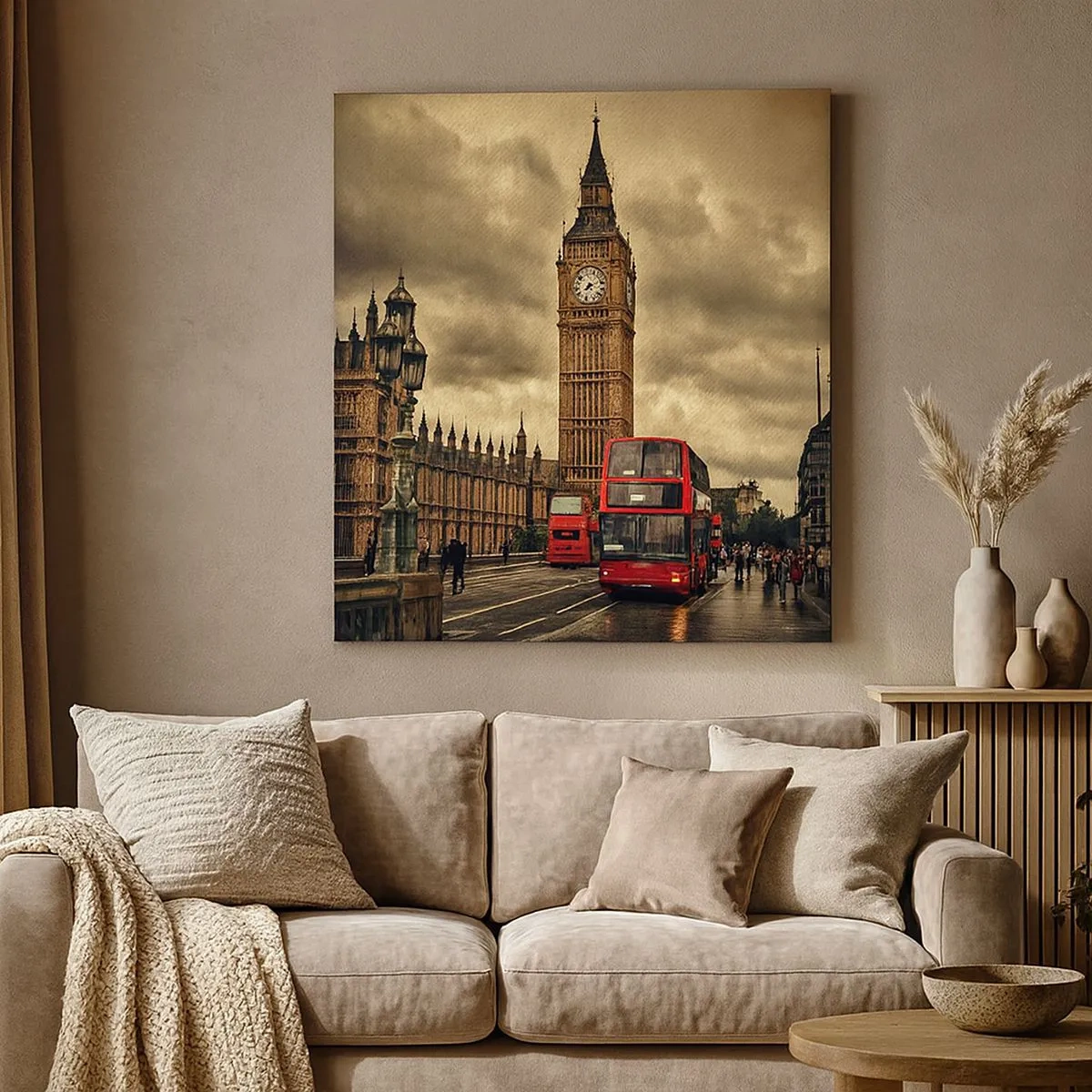 Lærredstryk - Billede på lærred - Lige til hjertet af byen - 30x30 cm