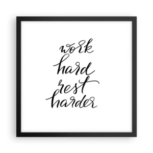 Plakat i sort ramme - Balance i livet - 40x40 cm