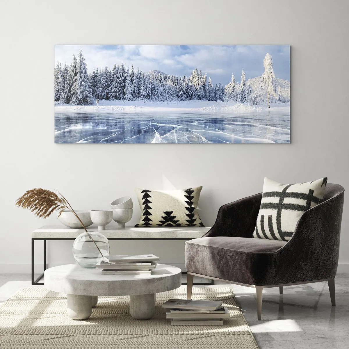 Billede på glas - En blændende og krystalklar udsigt - 120x50 cm