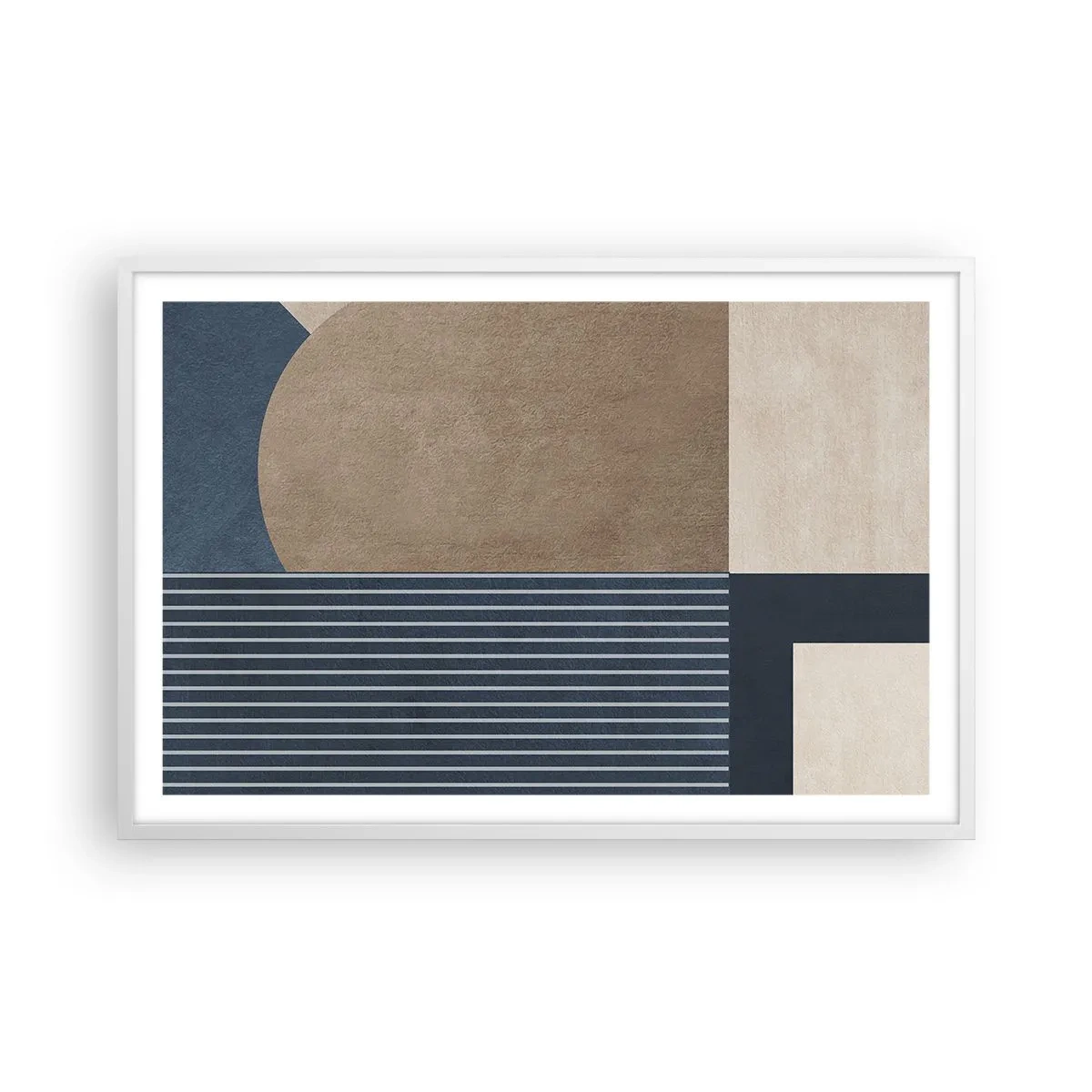 Plakat i hvid ramme - En komposition af enkelhed og rundhed - 91x61 cm