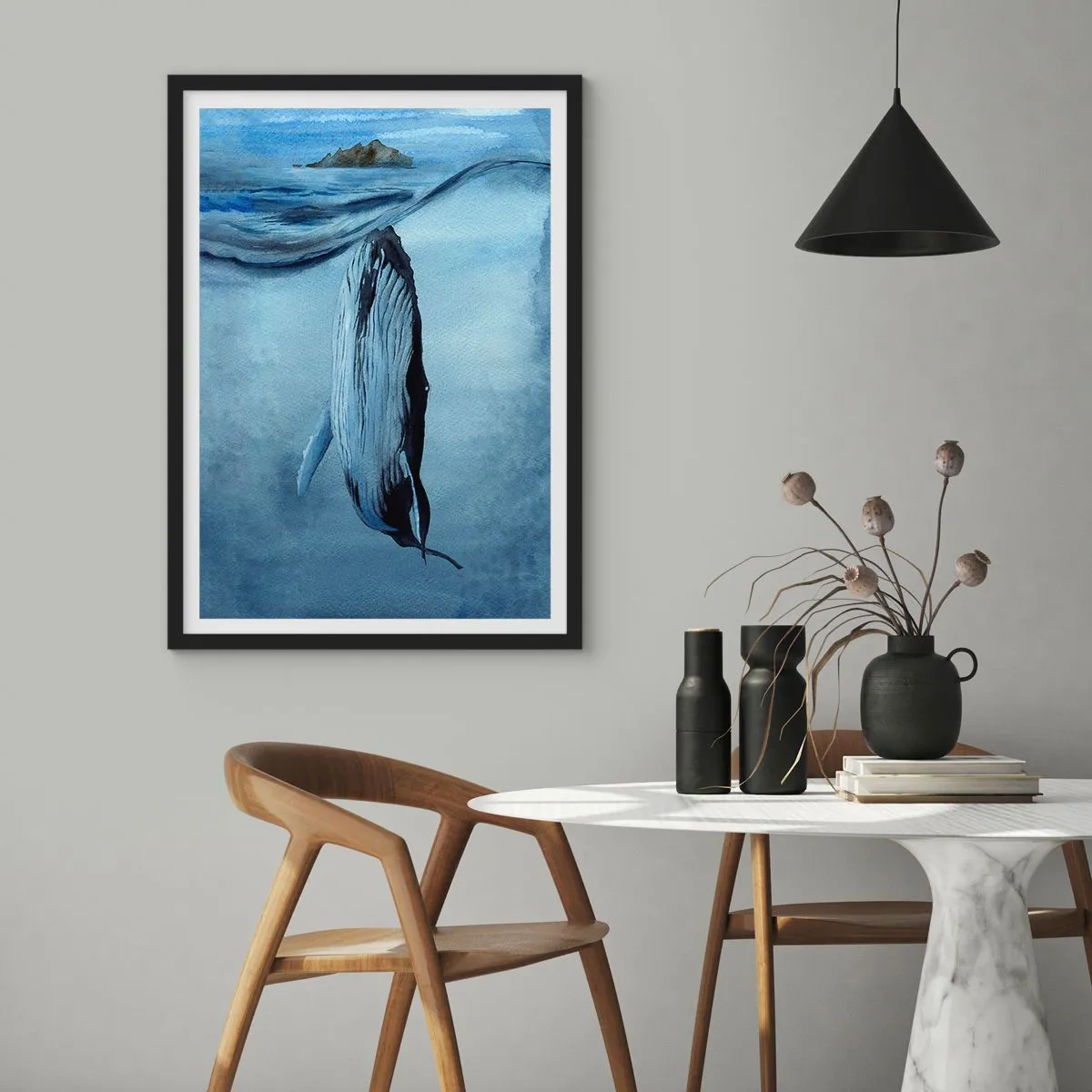 Plakat i sort ramme - To verdener i nord - 50x70 cm