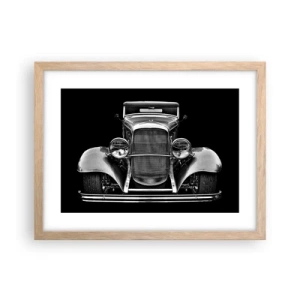 Plakat i ramme af lyst egetræ - En sand genelman - 40x30 cm