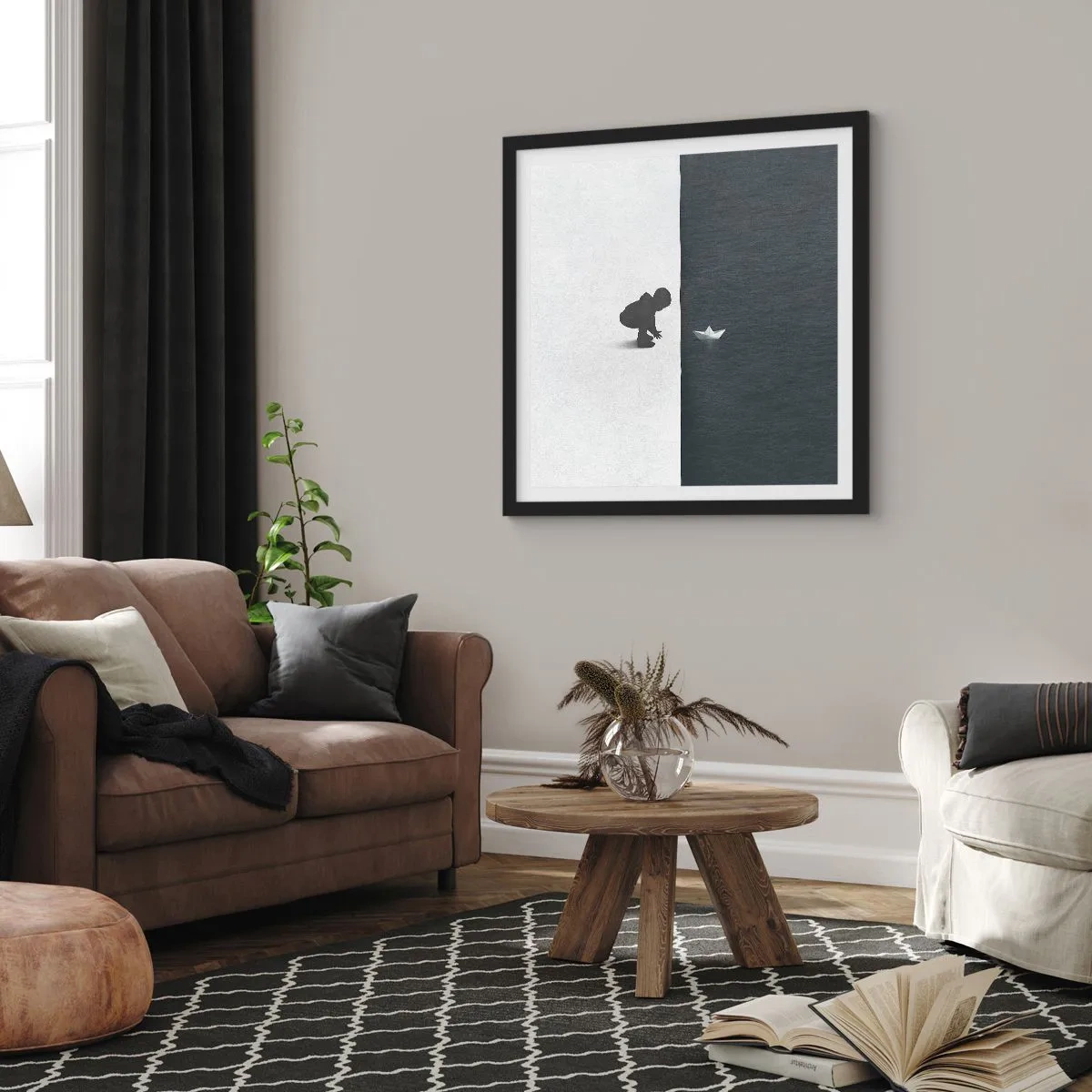 Plakat i sort ramme - Stor ekspedition - 30x30 cm