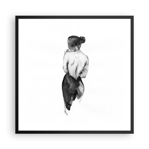 Plakat i sort ramme - Med hende forsvinder verden - 60x60 cm