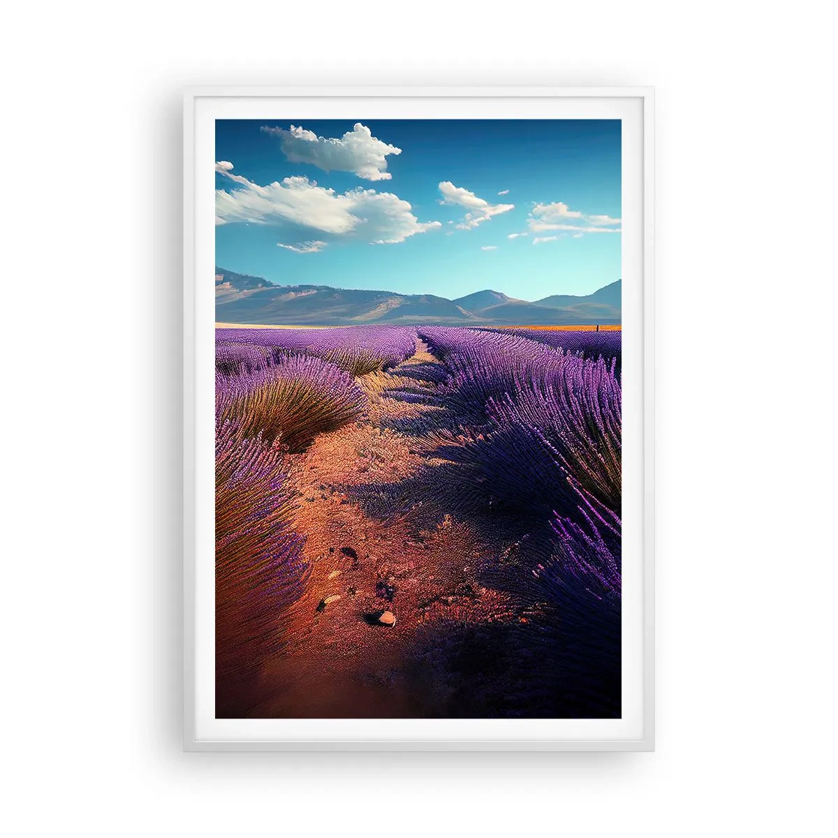 Plakat i hvid ramme - Duftende marker - 70x100 cm