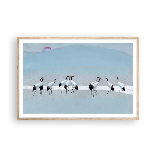 Plakat i ramme af lyst egetræ - Efter en varm dag - 91x61 cm