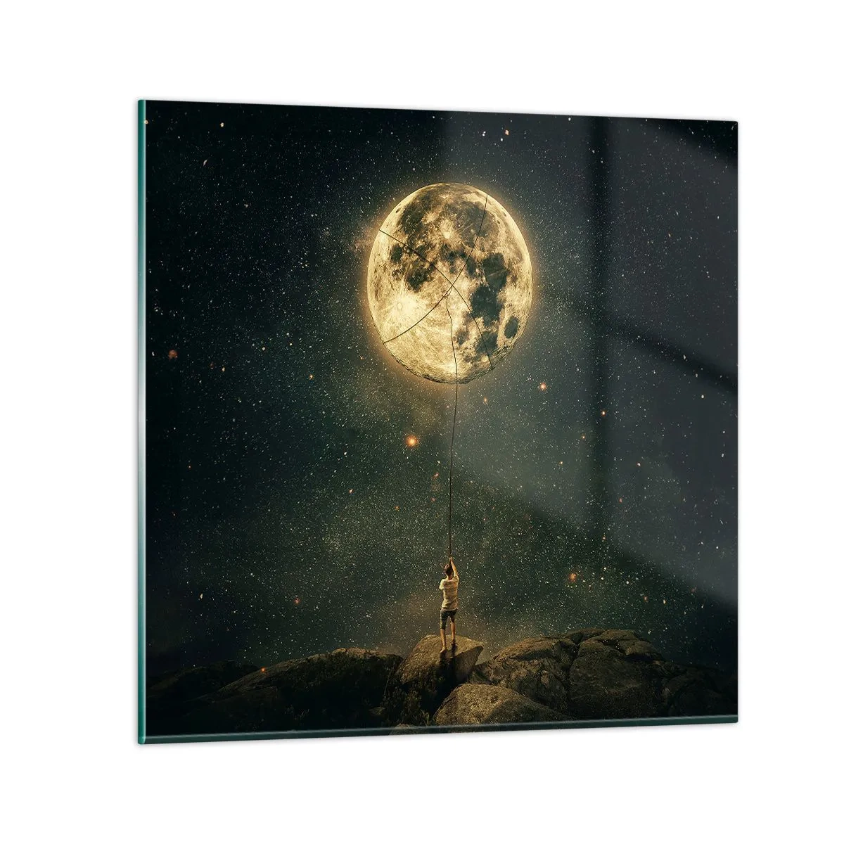 Billede på glas - En, der stjal månen - 30x30 cm