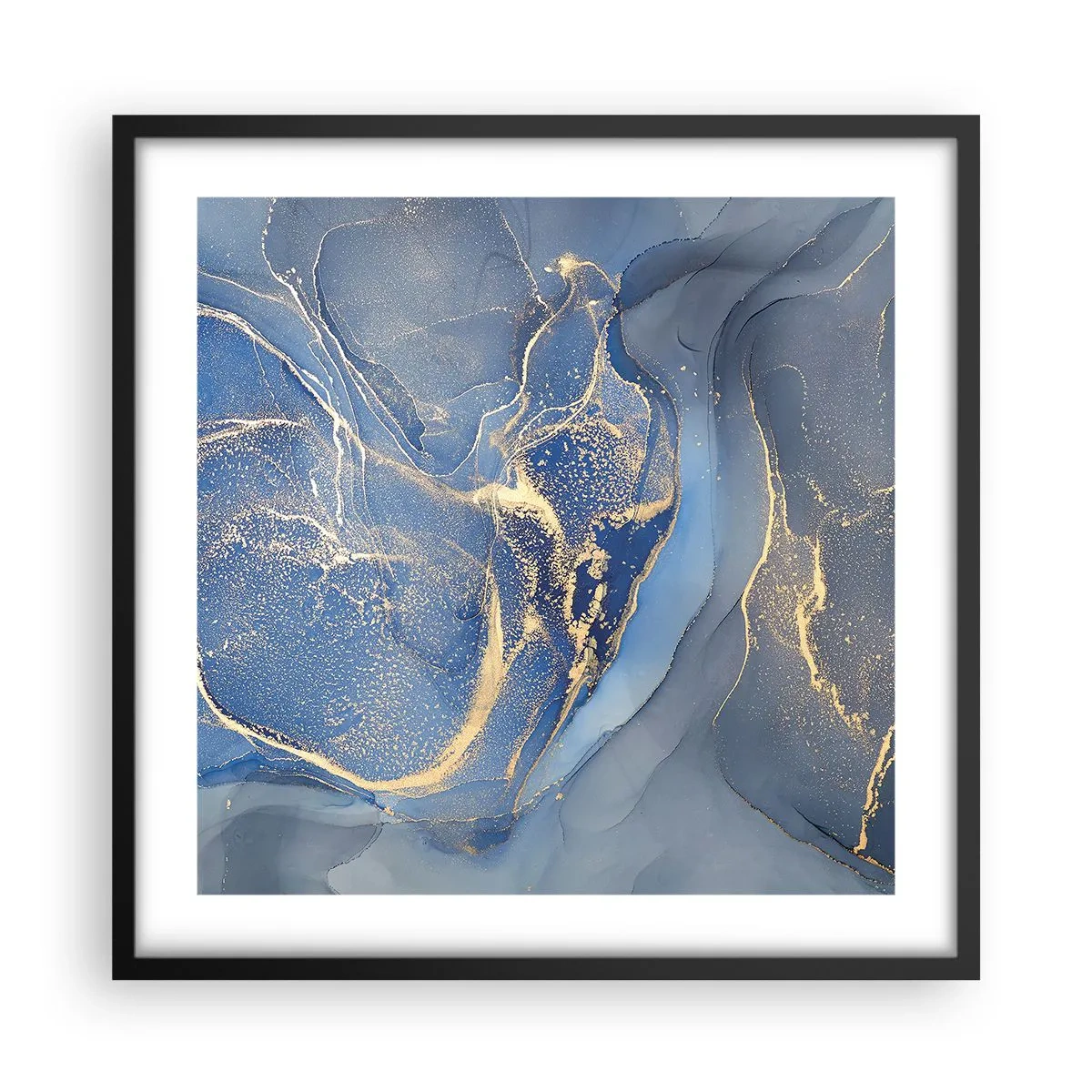 Plakat i sort ramme - Guldstøv - 50x50 cm