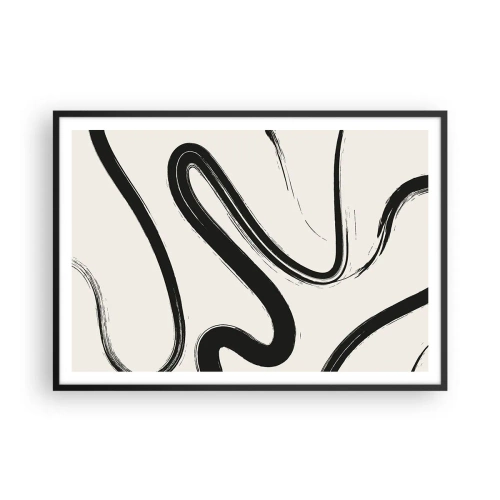 Plakat i sort ramme - Sort og hvid fantasifuldhed - 100x70 cm