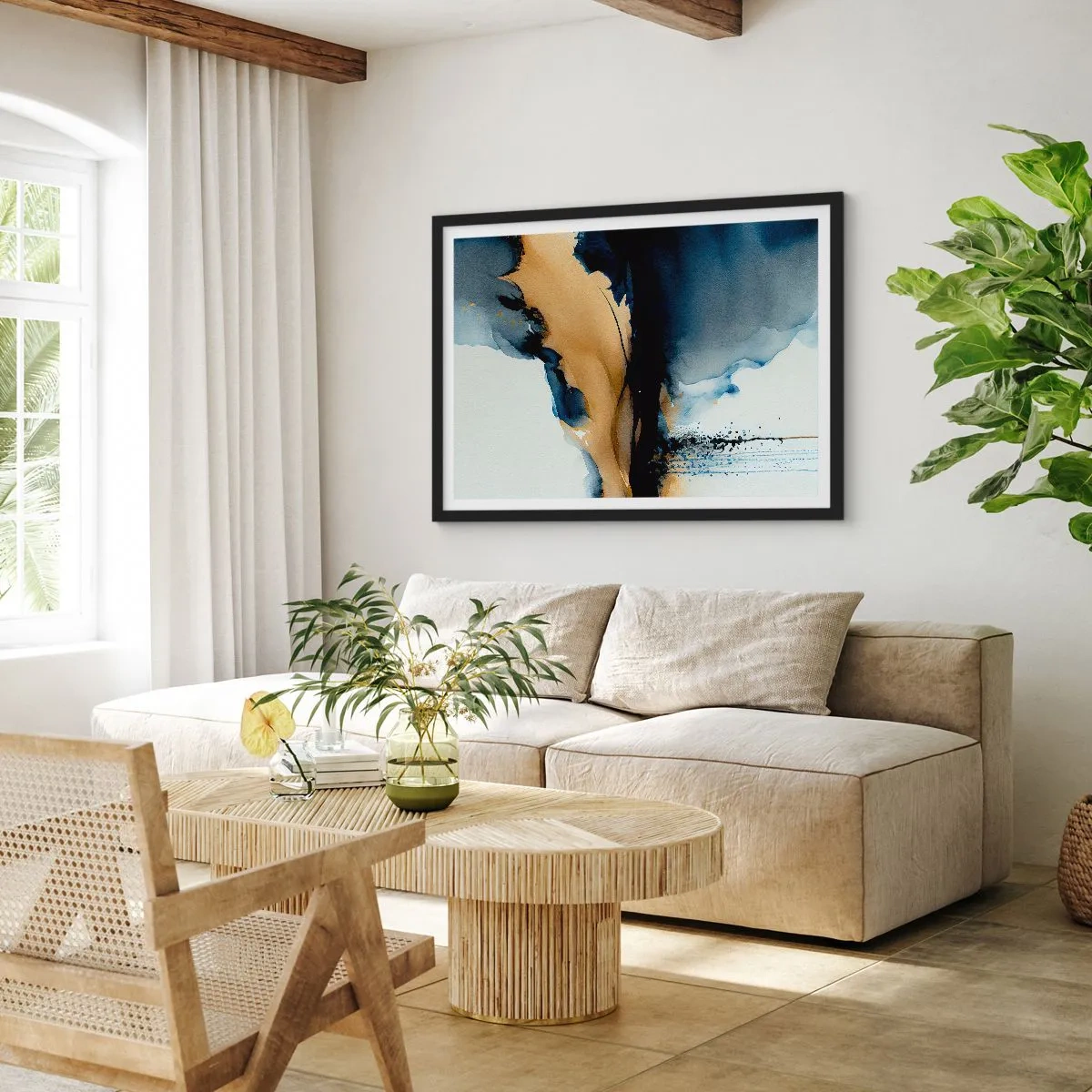 Plakat i sort ramme - Bag sløret - 70x50 cm