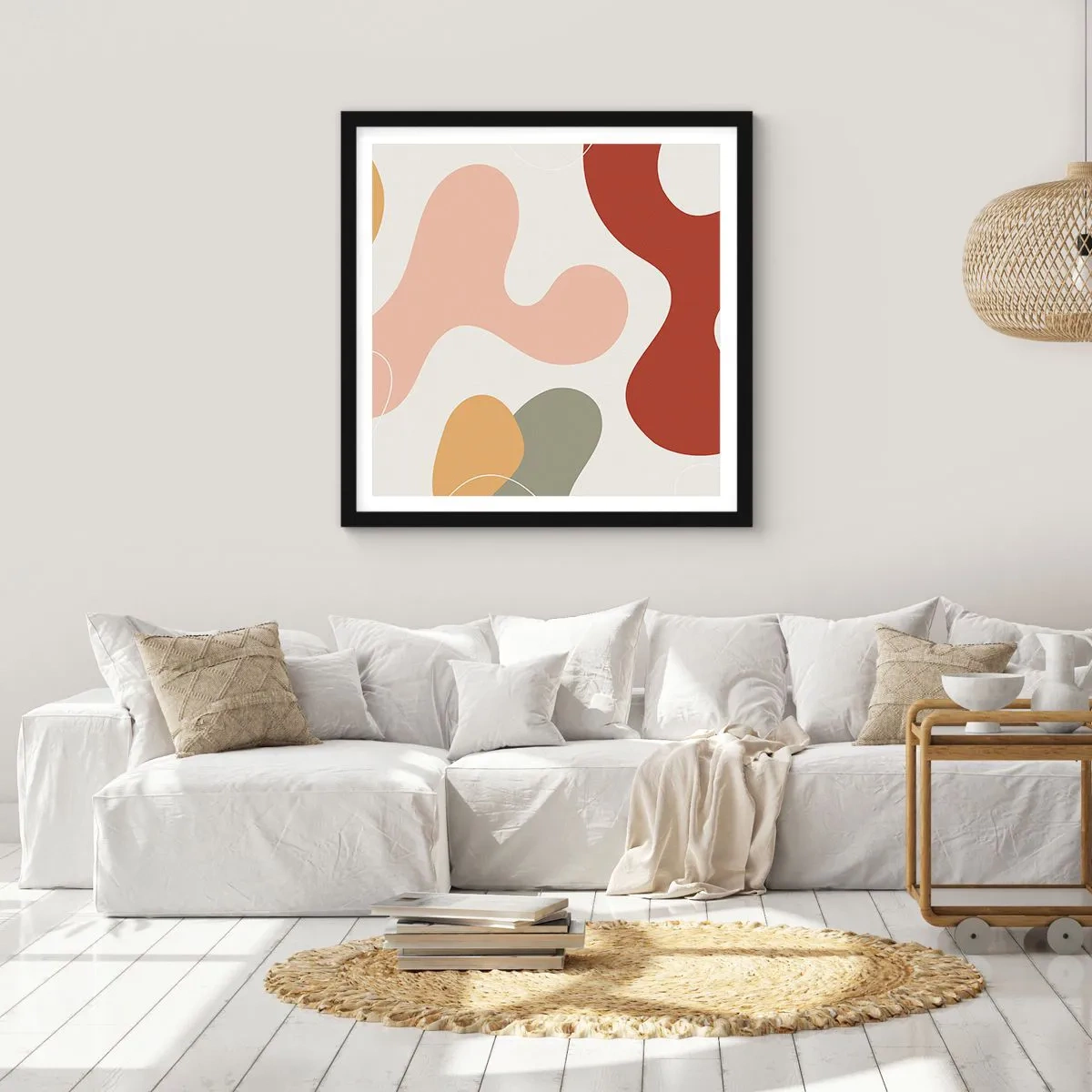 Plakat i sort ramme - Es eller flores? - 50x50 cm