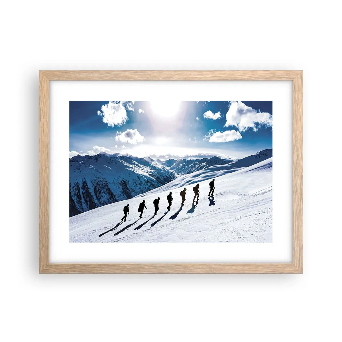 Plakat i ramme af lyst egetræ - Det vindende hold - 40x30 cm