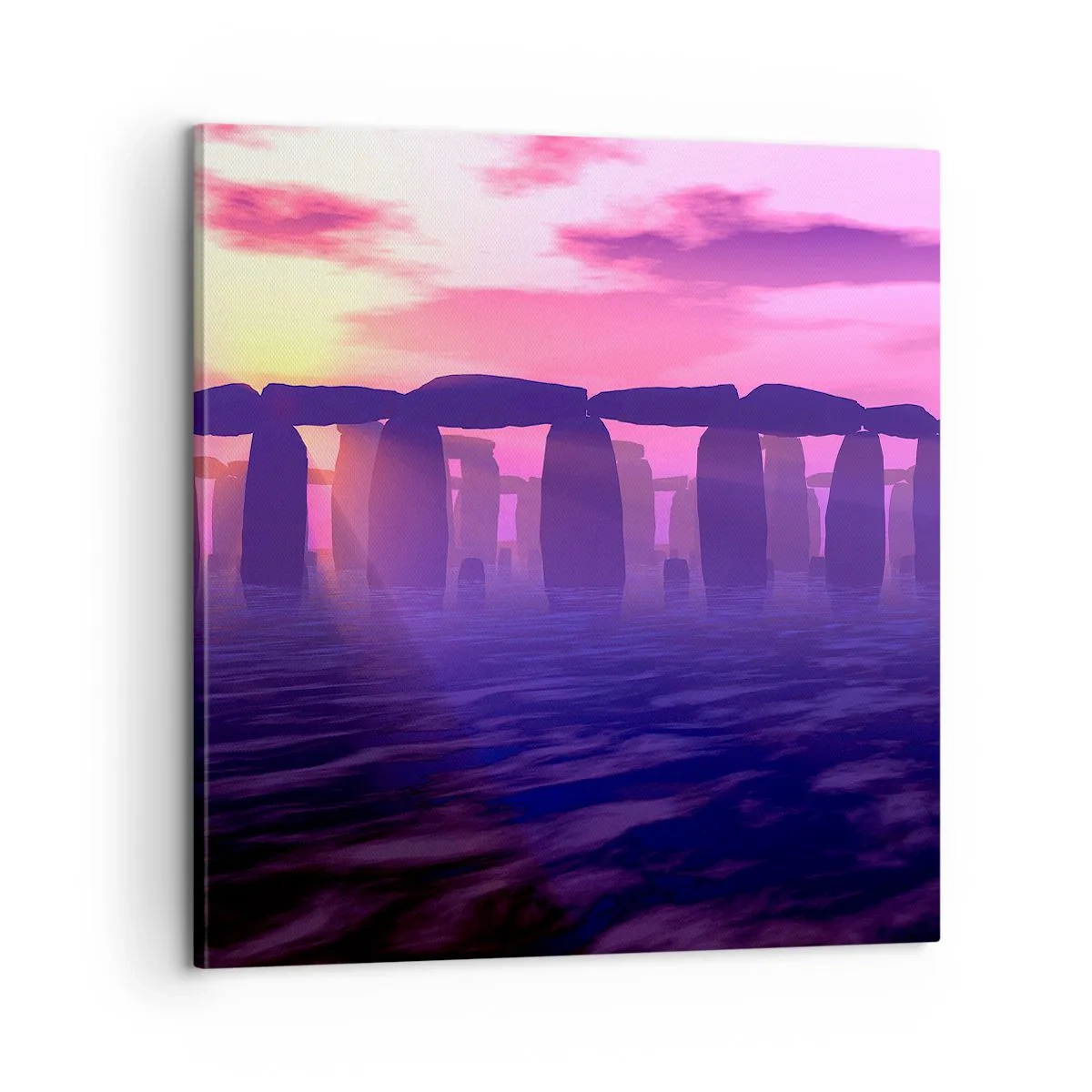 Lærredstryk - Billede på lærred - Mystik ved daggry i tågen - 60x60 cm