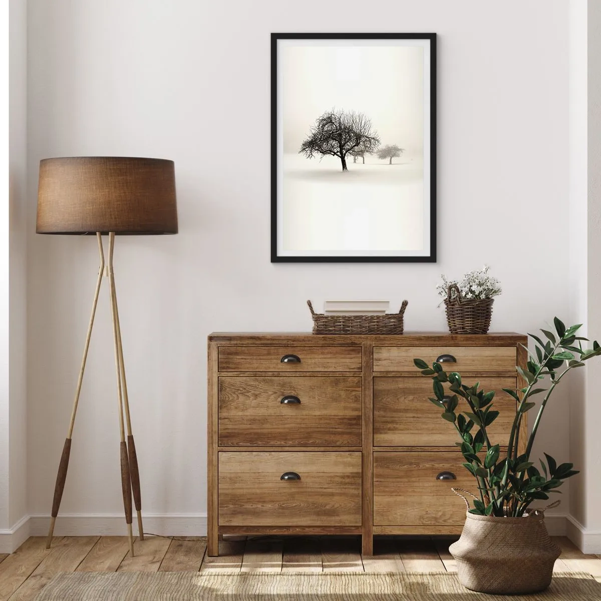 Plakat i sort ramme - Vintersøvn - 40x50 cm
