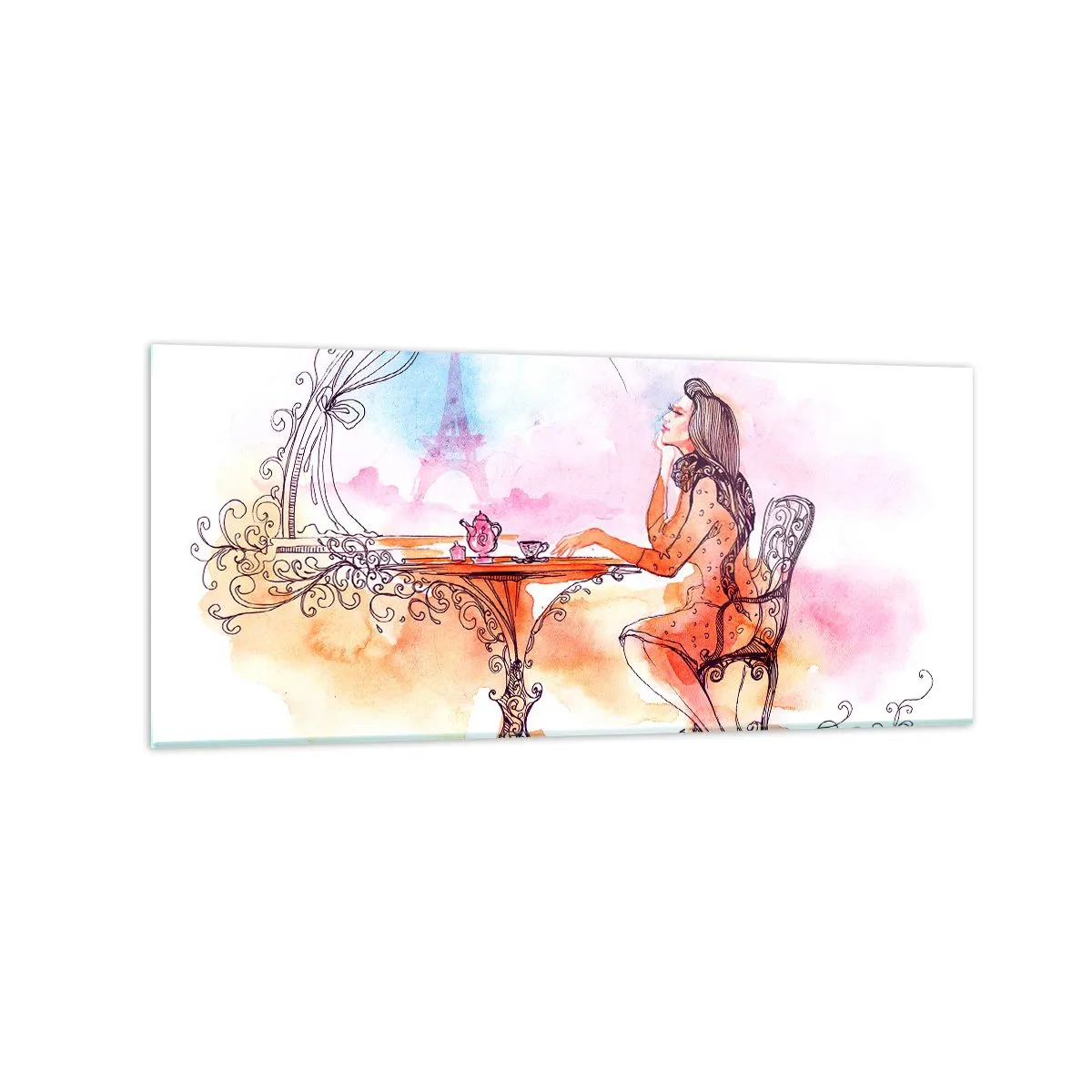 Billede på glas - Parisisk elegance - 120x50 cm