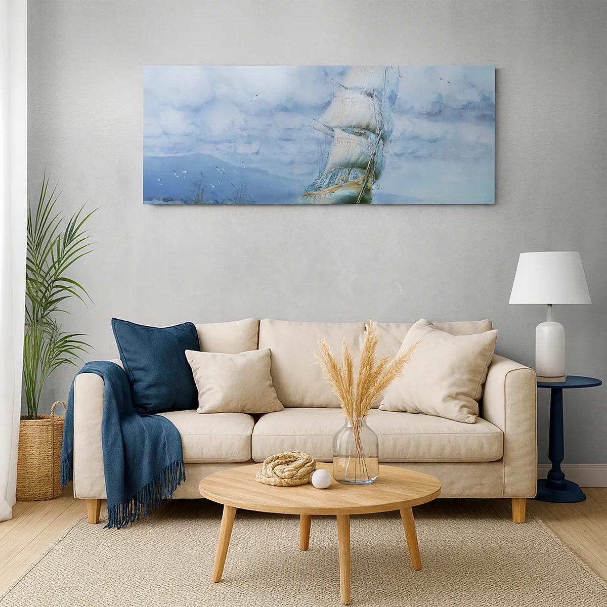 Lærredstryk - Billede på lærred - God vind - 30x30 cm