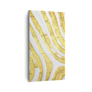 Lærredstryk - Billede på lærred - Sammensætning i hvidt og guld - 45x80 cm