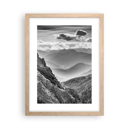 Plakat i ramme af lyst egetræ - Hele vejen til horisonten - 30x40 cm