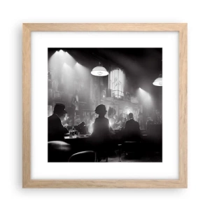 Plakat i ramme af lyst egetræ - I en jazzet stemning - 30x30 cm