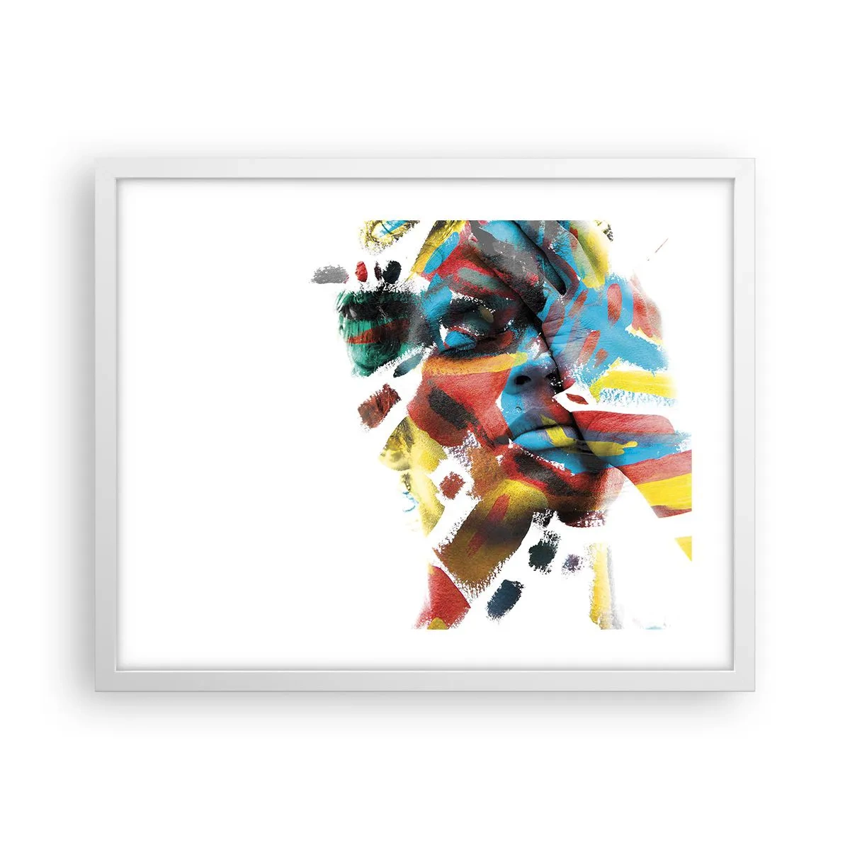 Plakat i hvid ramme - Farverig personlighed - 50x40 cm