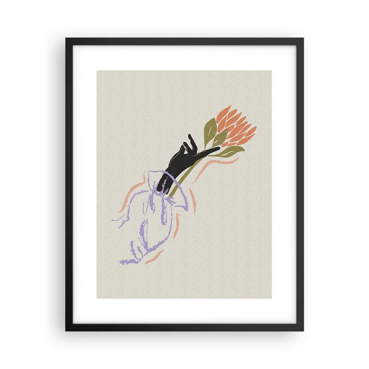 Plakat i sort ramme - En søsterlig berøring - 40x50 cm