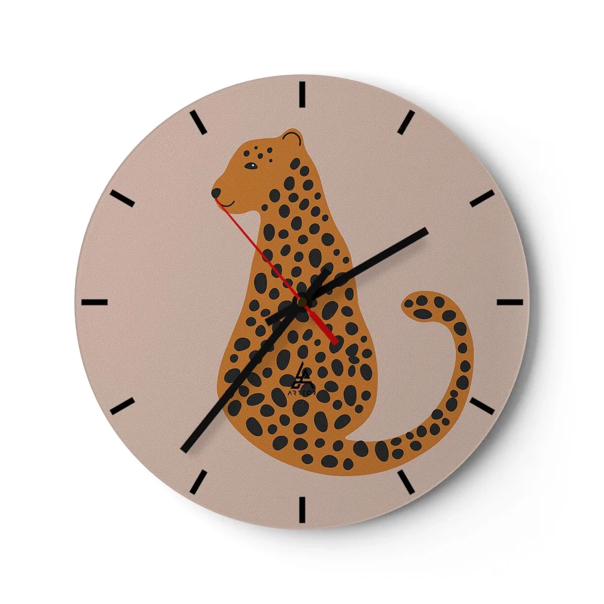 Vægur, Uret - Leopardprint er et moderigtigt mønster - 40x40 cm