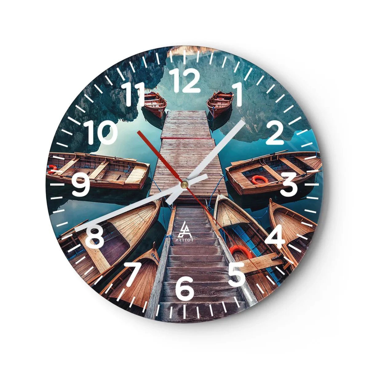 Vægur, Uret - Venter i marinaen - 40x40 cm