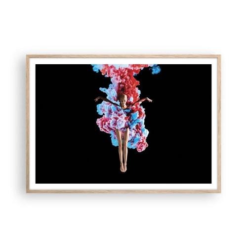 Plakat i ramme af lyst egetræ - I fuld blomstring - 100x70 cm