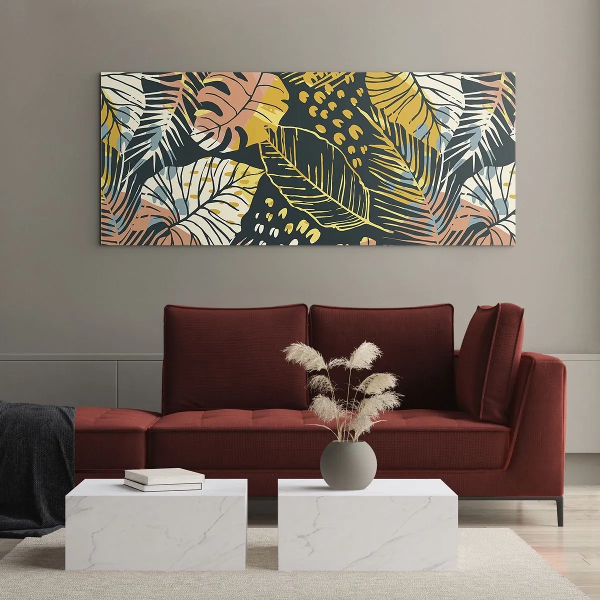 Billede på glas - Løvrig fantasi - 100x40 cm