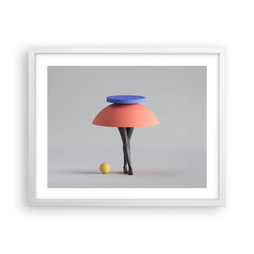 Plakat i hvid ramme - Surrealistisk komposition - 50x40 cm