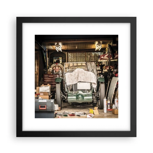 Plakat i sort ramme - Tilbage til fortiden - 30x30 cm