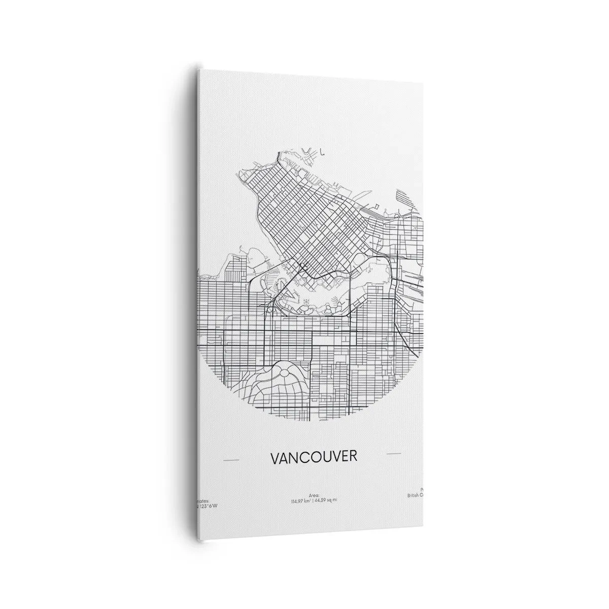 Lærredstryk - Billede på lærred - Anatomi af Vacouver - 65x120 cm