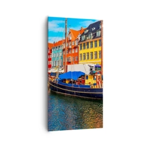 Lærredstryk - Billede på lærred - Glædelig kaj - 65x120 cm