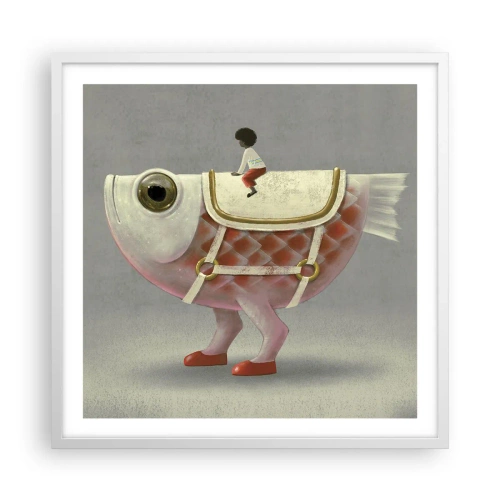 Plakat i hvid ramme - Rybonski rytter - 60x60 cm